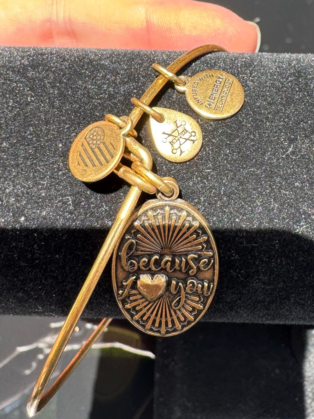 Alex and Ani Gold 'Because I Love You' Charm Bangle